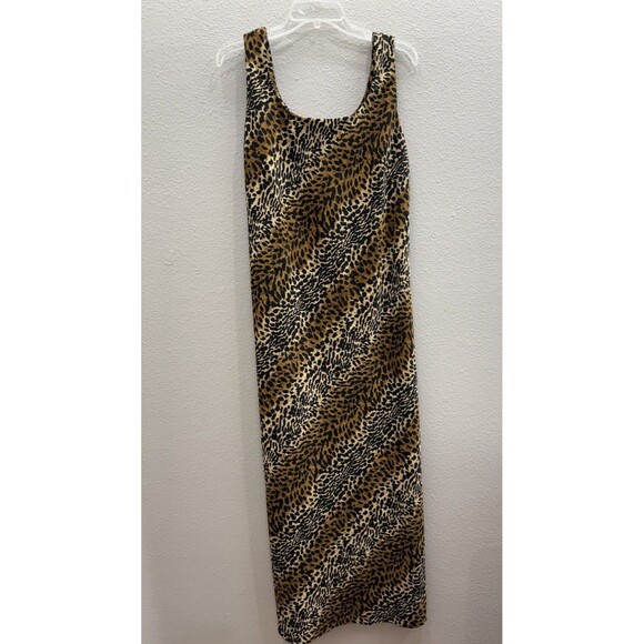 Jessica Howard Dress Size 16 Animal Print Maxi Sleeveless Long Modest - Picture 2 of 5